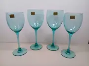 Luminarc France Vive Turquoise Wine Glasses - Set of 4 - 2 are Slightly Smaller