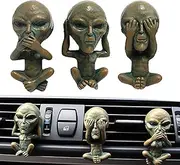 Alien Statue Car Air Freshener Clips | Cute Air Freshener Clip for Car,2 in 1 Alien Outlet Freshener Perfume Clips, Cute Car Interior Decor, Funny Decor for