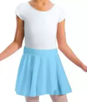 Motionwear 1011 Girls' Size Small (4-6) Light Blue Pull-On Wrap Skirt