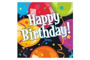 Unique Balloons Happy Birthday Napkins (Pack of 16) (Multicoloured) (One Size)