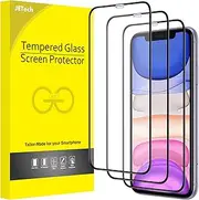 JETech Full Coverage Screen Protector for iPhone 11/iPhone XR 6.1-Inch, Black Edge, 9H Tempered Glass Film Case-Friendly, HD Clear, 3-Pack