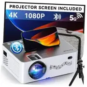 Projector with WiFi and Bluetooth, 5G WiFi Native 1080P/16000L Video White