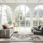 Extra Large Floor Rug Beige Non Slip Plush Lounges Carpet Persian Rugs 240x340cm