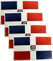 QTAOEIONG 4 Pcs Dominican Flag Decal Adhesive Stickers Self Adhesive Sticker