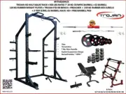 Squat Rack Inc Dips FID Bench 120 Kg Olympic Plates 7' Oly Bar + 235 Kg D/Bel...