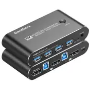 ✅ KVM Switch DisplayPort 2 Port Kvm Switch 1 Monitors 2 Computers 1440P 120Hz