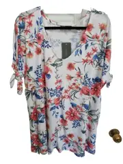 Autograph Summer knit top Floral-size 22 New with tags
