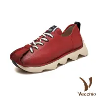 在飛比找momo購物網優惠-【Vecchio】真皮運動鞋 牛皮運動鞋/全真皮頭層牛皮復古