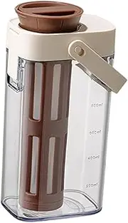 yuksok Cold Brew Coffee Tumbler Cold Beverage Dispenser with Lid Fridge Lemon Kettle Ice Brew Bottle for Tea Fresh Fruit Drinks Milk