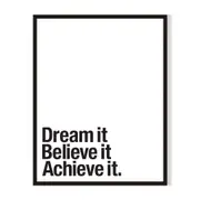 Dream It Framed Printed Wall Art - Black
