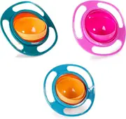 Set of 3 Bowl 360 degrees rotatable leak-proof gyro bowl with lid