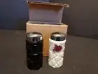 Fenton Salt and Pepper Shakers. Black and White New