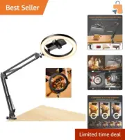 Adjustable 10” Overhead Ring Light with Stand for Perfect Selfies & Videos