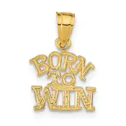 14K Yellow Gold Born To Win Pendant