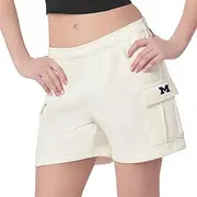 Kadi by Northwest NCAA Cargo Fleece Shorts for Girls Women, Comfy Lightweight Shorts with Pockets, Athletic and Stretchy