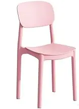 XINCHANG Modern Dining Chair Square Back Stackable Premium Plastic Chairs Contemporary Modern Molded Plastic Stacking Dining Chairs (Pink)