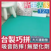 在飛比找PChome24h購物優惠-【新生活家】EVA運動安全地墊-綠色62x62x1.3cm 