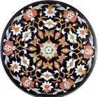 Round Marble Coffee Table Top Unique Design Inlay Work End Table with Royal Look