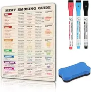 Meat Smoker Guide, BBQ Smoker Accessories,Smoker Accessories Gifts for Men、Cooking Time,Temperature Guide,BBQ Schedule Plus 3 Pens and an Eraser,a Total of 5 Pieces The Best Accessories for