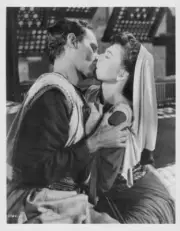 Charlton Heston and Marina Berti in a scene from the the movie Ben- Old Photo