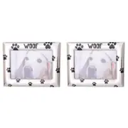 2PK Gibson Gifts Woof Frame Home/Living Room Decor 6x4cm
