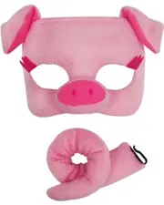 Pig Deluxe Mask and Tail Set