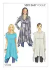 VOGUE SEWING PATTERN 9224 MISSES 4-14 EASY PULLOVER SHAPED HEMLINE TOPS, TUNICS