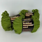 Vintage 70s Wenco 6mm Braided Macrame Cord 50 Yards Lot of 3 Green