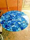 24" Blue Agate Stone Coffee Center Table Top Console Bar Desk Cafeteria Home Dec