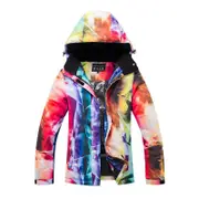 Nevenka Womens Ski Jacket Waterproof Colorful Printed Fashion Snowboard Coat-772