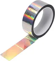 X AUTOHAUX 1 Roll Universal Air-Release Adhesive Pinstripe Tape Holographic Automotive Pinstriping Tape Chrome Silver Tone 1.57"x164.04ft