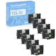 8 Pack TZe-111 TZe111 TZ-111 TZ111 Black on Clear Label Tape for Brother P-touch