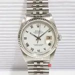 ROLEX勞力士 蠔式白鋼 16234 錶徑36MM 自動機械 白羅馬數字面盤 精鋼材質 大眾當舖 編特價*出售