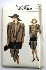 Very Easy Very Vogue Sewing Pattern 9410 Jacket & Dress Sizes 14-16-18 Uncut