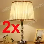 2 PCS ( Pair) of K9 Solid Crystal Glass Desk Table Light Bedside Lamp E27 lamp