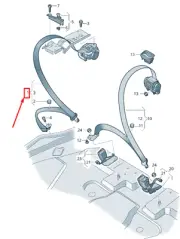 AUDI E-TRON GE Rear Three-Point Seatbelt 4KE857805BKPZ NEW GENUINE