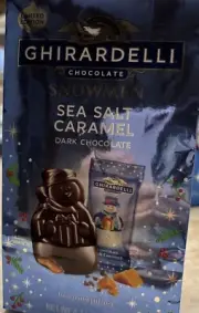 Ghirardelli Snowmen Dark Chocolate Sea Salt Caramel 4.1 Oz Bag