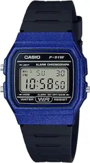 CASIO F-91WM-2AJH Classic Digital Watch Blue Case / Black Strap Japan import