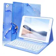 Keyboard Case for iPad 9th 8th 7th Generation 10.2 inch, Gilt Ocean Blue