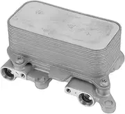 HEROFFIX 1pc Engine Oil Cooler for Audi Q7 2006-2015 Transmission Oil Cooler Trans Cooler No.7P0317037 Silver Tone Aluminum Alloy