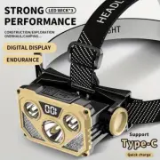 LED Headlamp Rechargeable Torch Work Light Outdoor Camping Hking Cycling Lamp