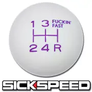 WHITE/PURPLE FING FAST SHIFT KNOB 5 SPEED SHORT THROW SHIFTER LEVER 10X1.25 K01