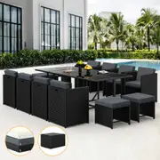 ALFORDSON Outdoor Dining Set 13 PCS Table Chairs Patio Lounge Wicker Furniture