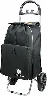 Foldable Shopping Trolley,Aluminium Frame Shopping Cart Luggage with Bags, Dolly Grocery Cart with Plastic Handle (Black)