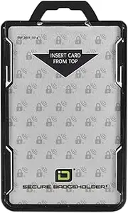 ID Stronghold - RFID Blocking Secure Badge Holder - Duolite 2 Card ID Holder - Poly Carbonate - Heavy Duty Hard Plastic ID Badge Holder - USA Molded and Assembled - FIPS 201 Approved - Black