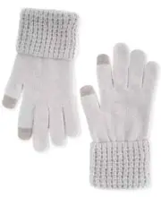 Style & Co Waffle-Knit Cuff Womens Gloves Grey OSFA
