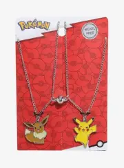 Pokemon Pikachu & Eevee Exclusive Pokémon Magnet Best Friend Necklace Set