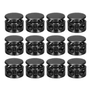 12pcs Metal Cord Locks Spring Loaded Toggle Stopper Slider Matte Black