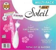 Bic Soleil Simply Smooth & Sensitive Women's Disposable Razors Multipack Box 10