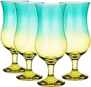Glasmark KROSNO 420 ml, Set of 4, Alcoholic Cocktail Glasses, Long Drink Glasses, Cocktail Glasses, Drinking Glasses, Party Glasses, Perfect for Home, Restaurants and Parties, Glasses Set, Ombre Style